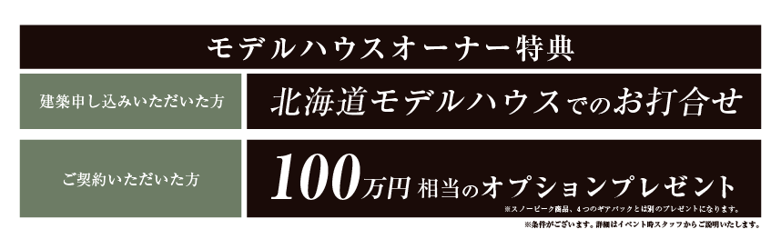 モデルハウスオーナー特典